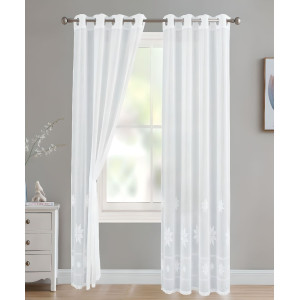 Perdea bucatarie Rustic, Atria, poliester, ivoriu, H 210 cm