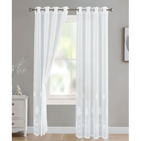 Perdea bucatarie Rustic, Atria, poliester, ivoriu, H 210 cm