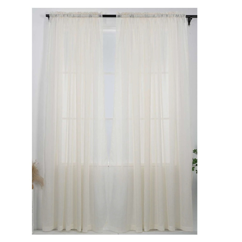 Perdea G3295, Atria, poliester, alb - auriu, 335 cm