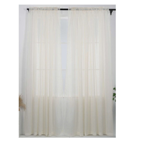 Perdea G3295, Atria, poliester, alb - auriu, 335 cm