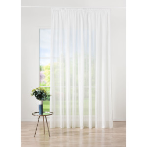 Perdea Mendola Fabrics, model Gamma, Jade, natur, alb, 300 cm