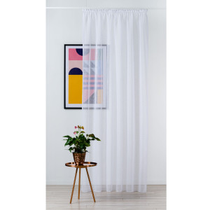 Perdea Mendola Fabrics, model Miranda, Scandi, natur, alb, H 290 cm