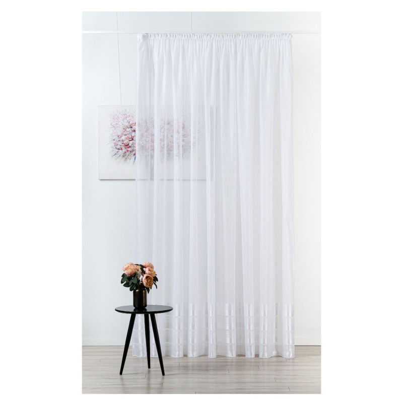 Perdea Mendola Fabrics, model Omnia, Jade, natur, alb, H 300 cm