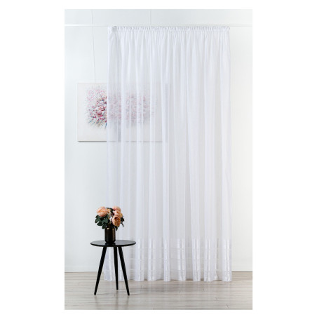 Perdea Mendola Fabrics, model Omnia, Jade, natur, alb, H 300 cm