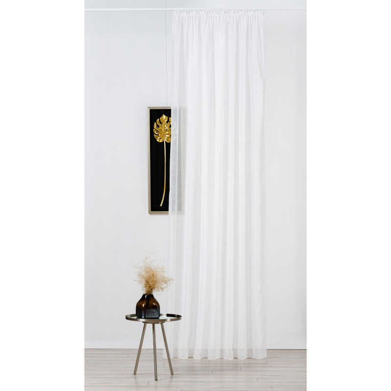 Perdea Mendola Fabrics, model Socotra, Jade, natur, alb, H 300 cm