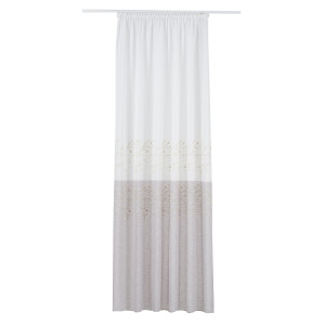 Perdea Mendola Fabrics, model Vella, Monograma, natur, crem, H 280 cm