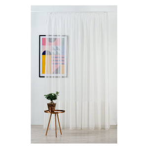 Perdea Mendola Fabrics, model Winona, Monograma, natur, crem, H 300 cm
