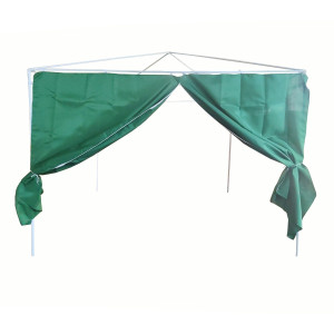 Perete lateral pentru pavilion, usa cu fermoar, WR-SW006, poliester, verde, 295 x 195 cm