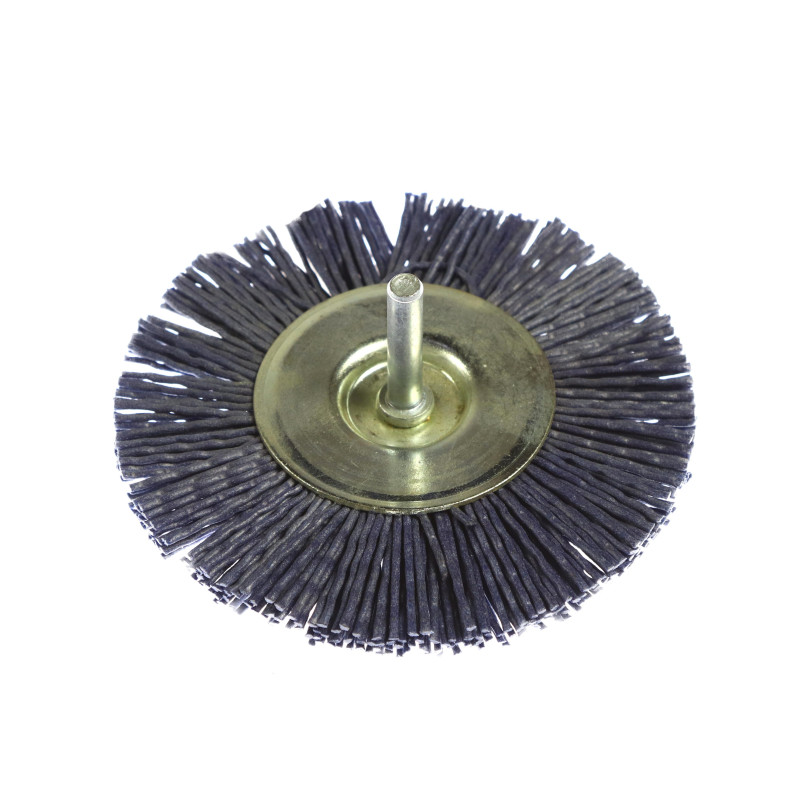 Perie circulara, cu tija, din nylon abraziv, pentru inox / aluminiu / metale / moi, Peromex 5147V, diametru 100
