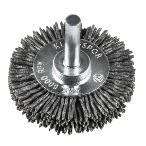 Perie circulara, cu tija, pentru decapare lemn / inox, Klingspor BRS 600 P, diametru 50 mm, granulatie 120