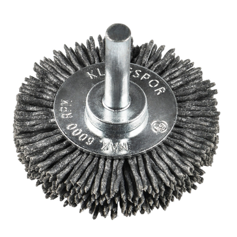 Perie circulara, cu tija, pentru decapare lemn / inox, Klingspor BRS 600 P, diametru 50 mm, granulatie 120
