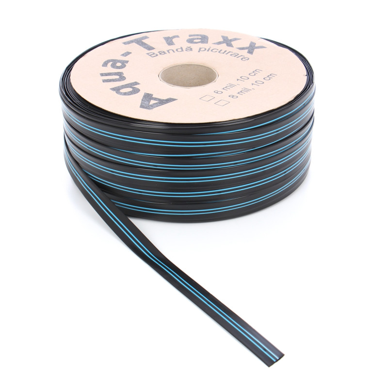 Banda pentru irigatii prin picurare Aqua Traxx, 6 mil, D 17 mm, distanta orificii 10 cm, rola 500 m