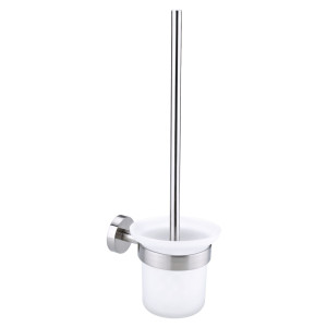 Perie WC tesa Moon 40302, suspendat, autoadeziv, metal inox + sticla satinata, 39 x 11.5 x 14.7 cm