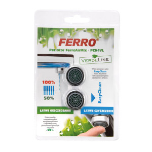Perlator baterie, Ferro Air Mix, alama, cromat, set 2 bucati