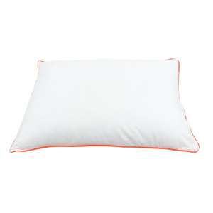 Perna pentru dormit Caressa, cu snur, fibra siliconica + bumbac, alba, 50 x 70 cm