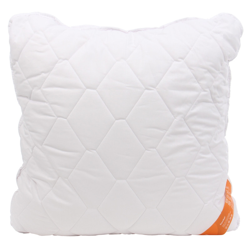 Perna pentru dormit Caressa, matlasata, fibra poliester siliconizata + bumbac, alb, 70 x 70 cm