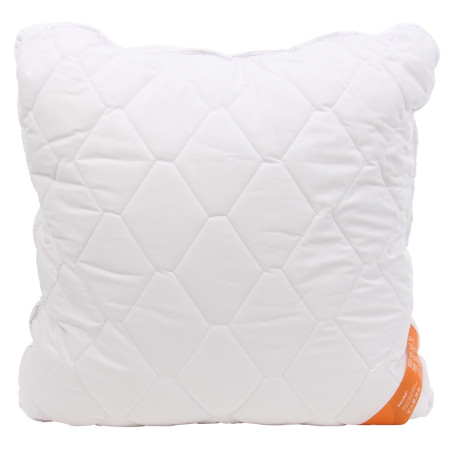 Perna pentru dormit Caressa, matlasata, fibra poliester siliconizata + bumbac, alb, 70 x 70 cm