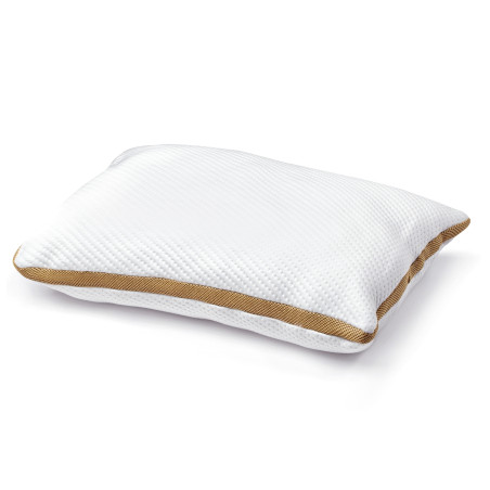 Perna pentru dormit Natur Therm, microfibra + puf siliconizat, alb + maro, 50 x 70 cm