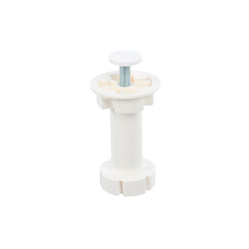 Picior mobila, universal, din plastic, alb, 100 mm