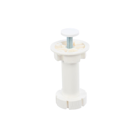 Picior mobila, universal, din plastic, alb, 100 mm