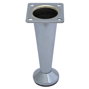 Picior mobila, universal, metalic, reglabil, crom lucios, rotund, 100 mm
