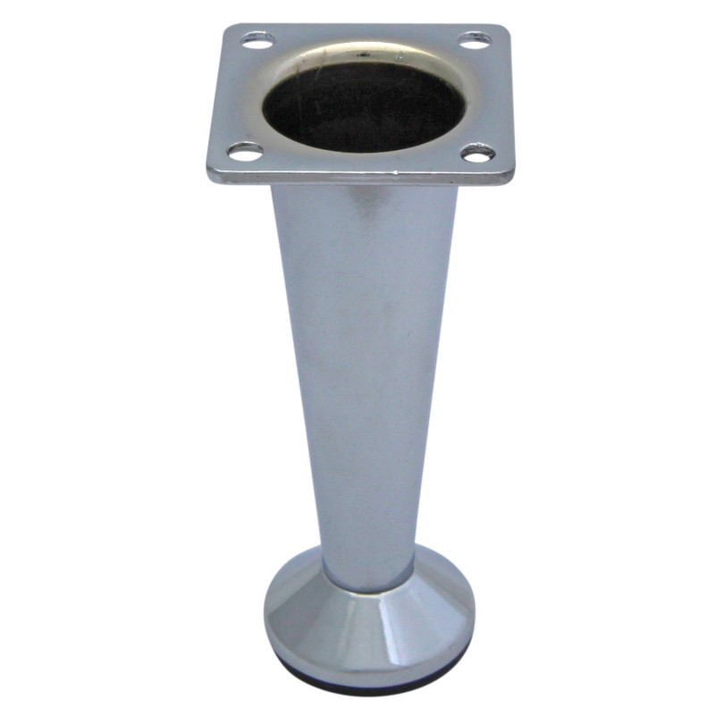 Picior mobila, universal, metalic, reglabil, crom lucios, rotund, 100 mm