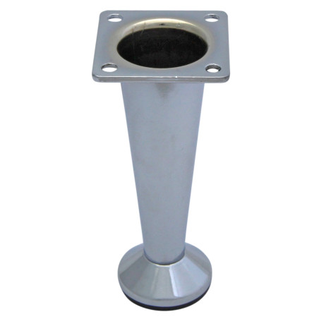 Picior mobila, universal, metalic, reglabil, crom lucios, rotund, 100 mm