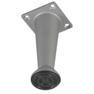Picior mobila, universal, metalic, reglabil, crom satinat, rotund, 100 mm