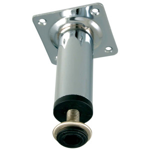 Picior mobila, universal, metalic, reglabil, cu placa, cromat, 50 mm