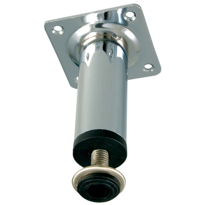 Picior mobila, universal, metalic, reglabil, cu placa, cromat, 50 mm