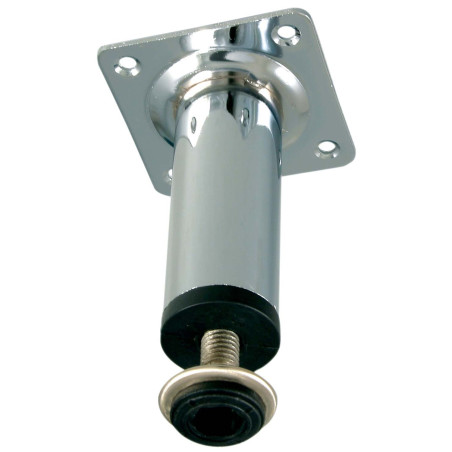 Picior mobila, universal, metalic, reglabil, cu placa, cromat, 50 mm