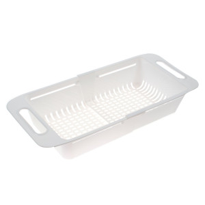 Picurator pentru chiuveta 8119, extensibil, plastic, alb, 31.5 x 20 x 8 cm