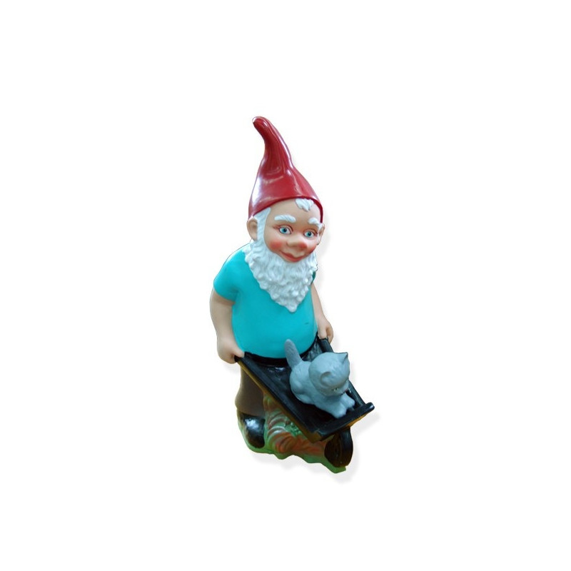 Pitic de gradina, cu roaba, 133000003, din PVC, multicolor, decoratiune gradina, figurina 42 cm