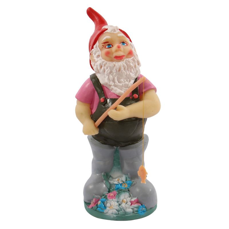 Pitic de gradina, pescar, 133000005, din PVC, diverse culori, decoratiune gradina, figurina 40 cm