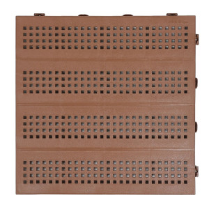 Placa podea cu drenaj, PVC, exterior, maro, 400 x 33 x 400 mm