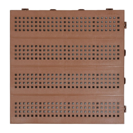 Placa podea cu drenaj, PVC, exterior, maro, 400 x 33 x 400 mm