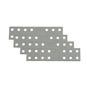 Placute metalice, tip I, pentru mobilier, zincat alb, 80 x 25 mm, set 4 bucati