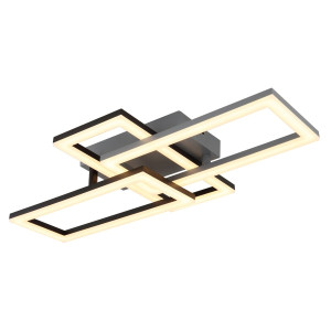 Plafoniera LED Sapena 67328-24O, 24W, 1900lm, lumina calda, negru + opal, moderna
