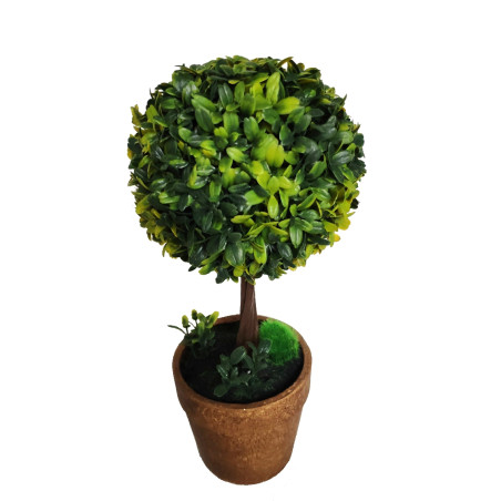 Planta artificiala G923, arbust in ghiveci, plastic, verde, 32 cm