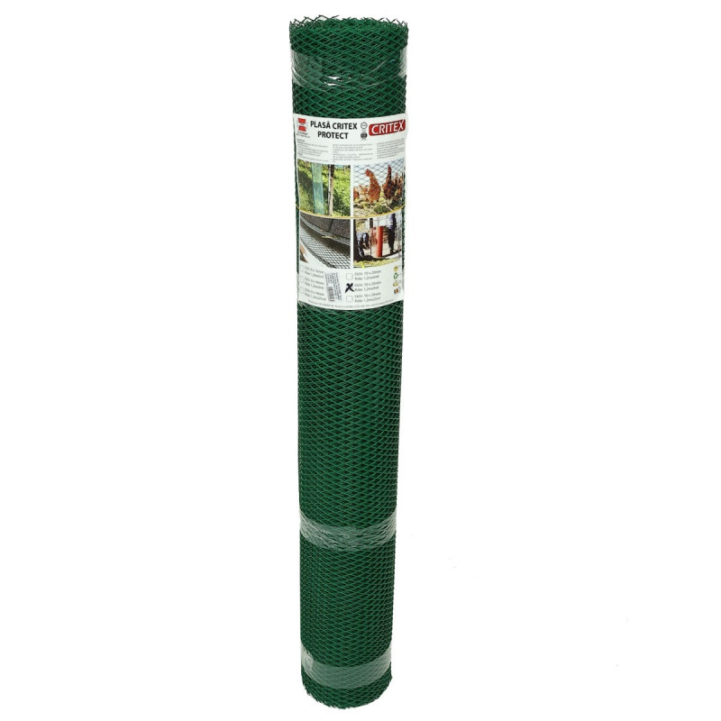 Plasa antipasari, antirozatoare, delimitare, Critex, polietilena, verde inchis, 1.2 x 9 m