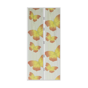 Plasa protectie insecte / tantari cu inchidere magnetica, Fluturi galbeni, pentru usi, poliester, multicolor, 100 x 210 cm