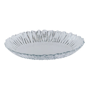 Platou Aurora 10547, forma ovala, sticla, transparent, 25 x 19 cm