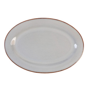 Platou oval ST-006-PL, ceramica, gri, 30 cm