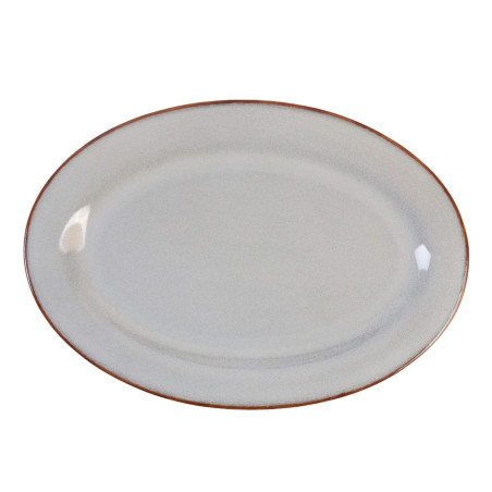 Platou oval ST-006-PL, ceramica, gri, 30 cm