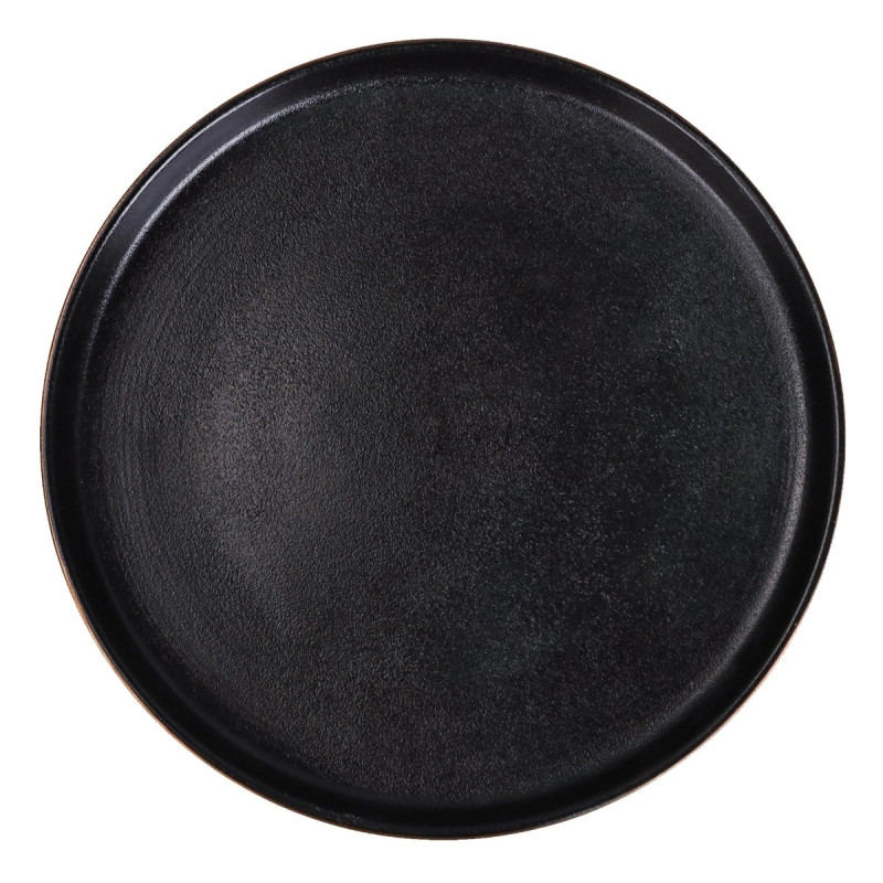Platou rotund pentru pizza D4115, portelan, negru, 25.5 cm