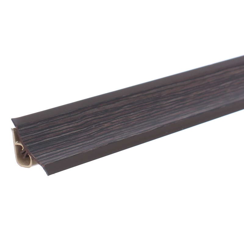 Plinta PVC pentru blat baie sau bucatarie, Korner, Africa wenge, cu margini flexibile cauciucate, 23 mm, 3 m