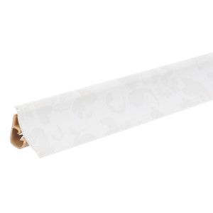 Plinta PVC pentru blat baie sau bucatarie, Korner, alb arabic, cu margini flexibile cauciucate, 23 mm, 3 m