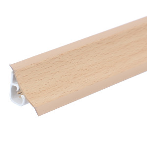 Plinta PVC pentru blat baie sau bucatarie, Korner, fag, cu margini flexibile cauciucate, 23 mm, 3 m
