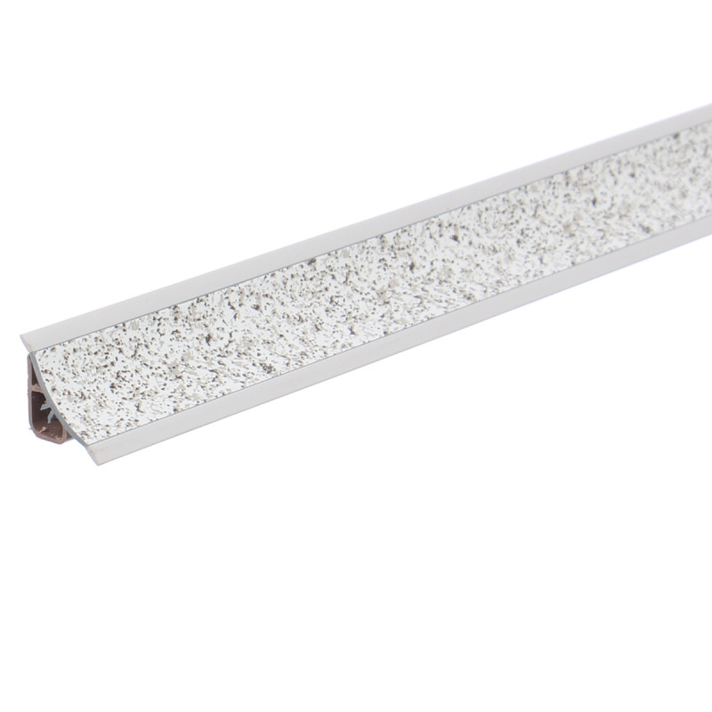 Plinta PVC pentru blat baie sau bucatarie, Korner, Light Granite, cu margini flexibile cauciucate, 23 mm, 3 m