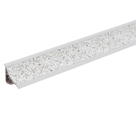 Plinta PVC pentru blat baie sau bucatarie, Korner, Light Granite, cu margini flexibile cauciucate, 23 mm, 3 m